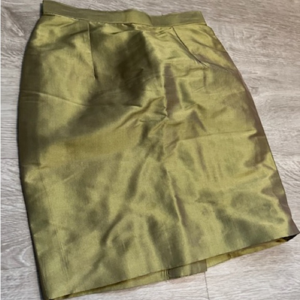 Cute sage green silk skirt